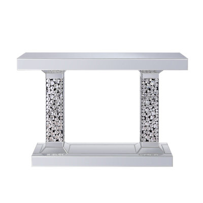Lachina Glam Mirrored & Faux Gems Console Table