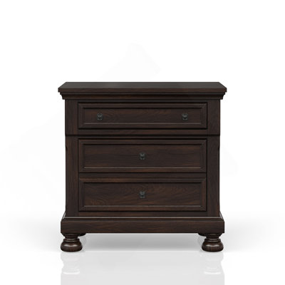 Dark Cherry Nightstand Two Drawer