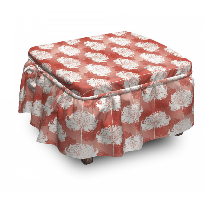 Housse pour repose-pieds abstrait baroque floral