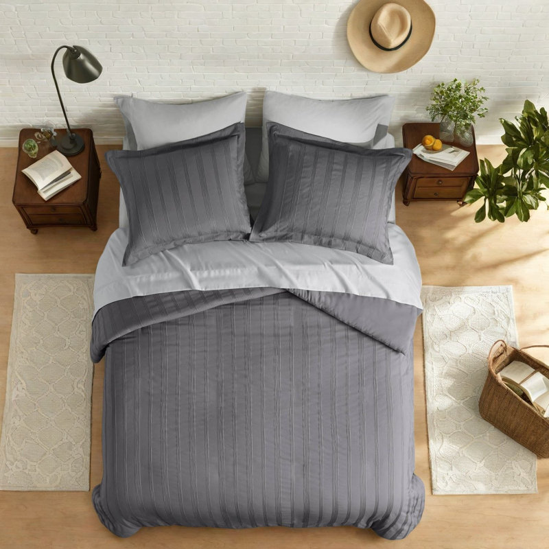Timeless Bedding Sets, Polyester Charcoal Duvet, Modern Comfort