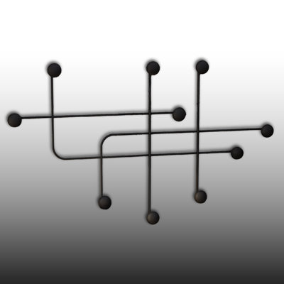 Metal 10 - Hook Wall Mounted Coat Rack