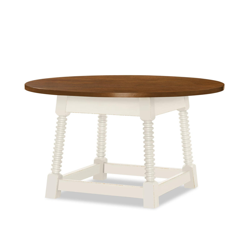 Table à piédestal ronde 54 po Sachar, Voile et pomme de pin