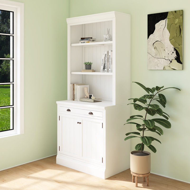 83.4"Tall Modern Bookshelf With LED Lighting, Drawer And Open Shelves For Living Room,Home Office