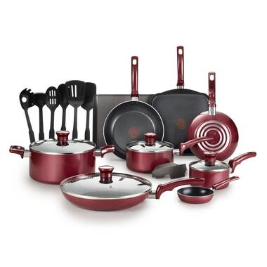  T-fal, Ultimate Hard Anodized, Nonstick 16 In. x 13 In. Roaster  AND B004SC63 Ultimate Hard Anodized Cookware Set, 12-Piece, Red: Home &  Kitchen