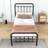 Athel Twin Metal Slat Headboard Bed