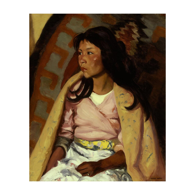 «Indian Girl of Santa Clara» par Robert Henri - Impression giclée, H 20 po x l 16 po