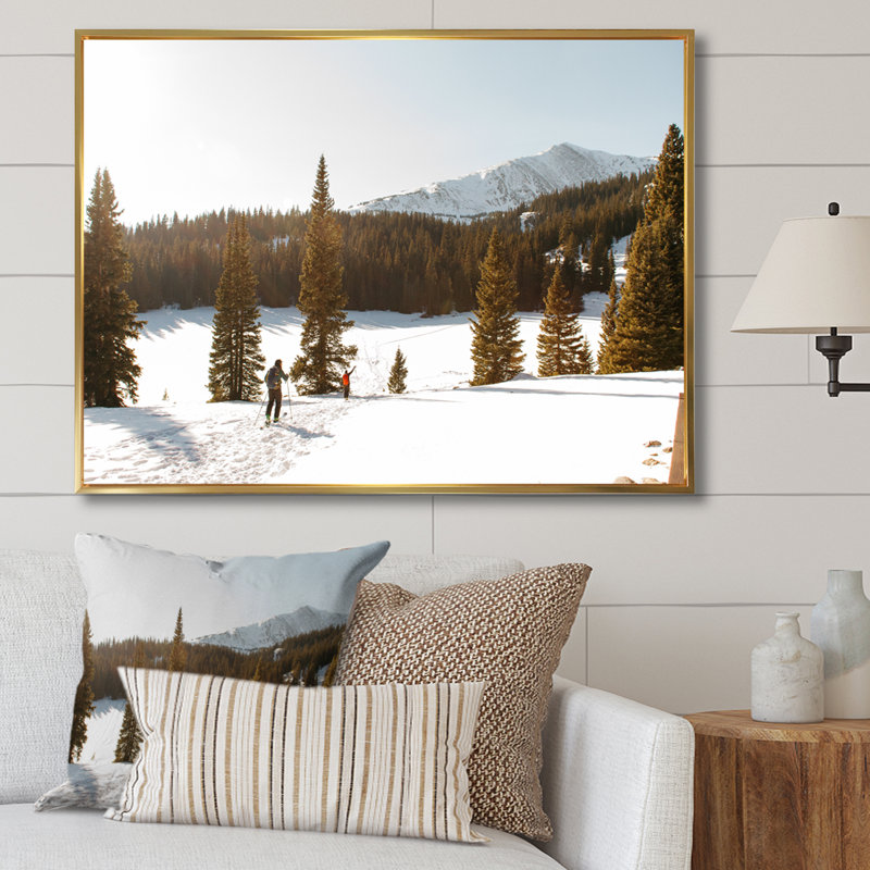 «Winter Alaskan Beauty I» sur toile, Cadre flottant doré, H 30 po x l 40 po x P 1,5 po