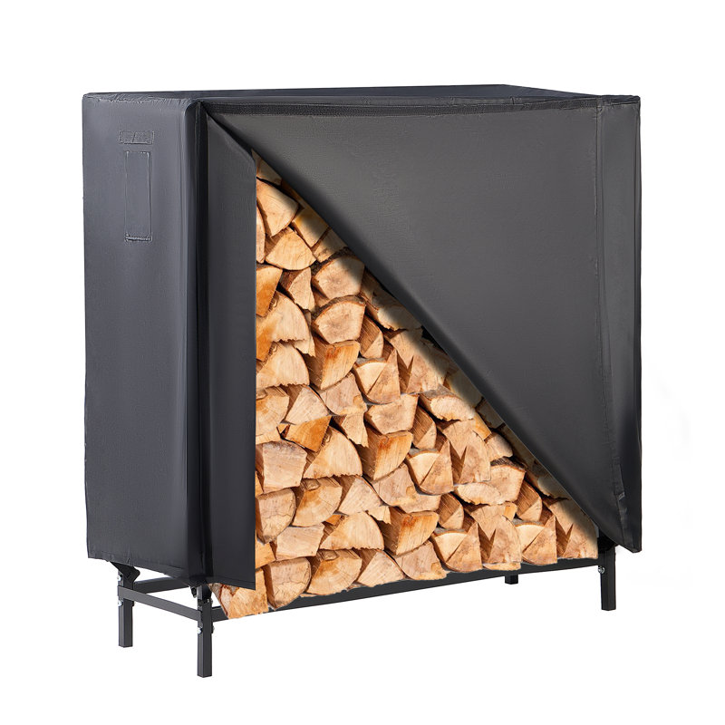 True & Tidy Waterproof and Outdoor Firewood Rack with Cover 4ft