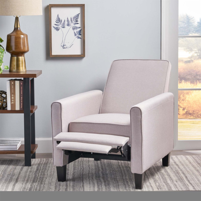 Fauteuil inclinable manuel en lin, Crème