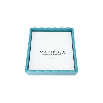 Teal Scallop Napkin Box with Insert