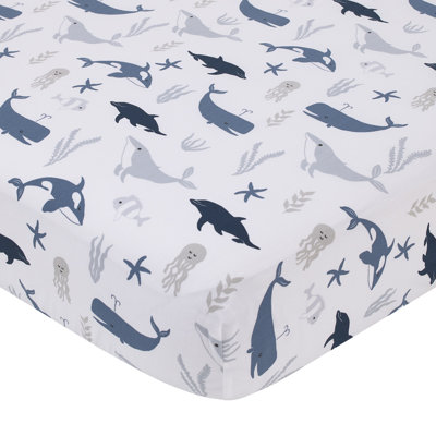 Drap-housse pour lit de bébé NoJo Marine