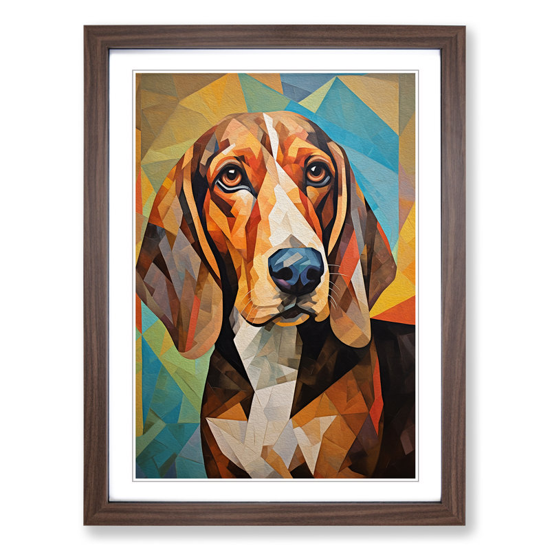 Single Picture Frame Wall Art, 64cm H x 46cm W, Walnut Framed