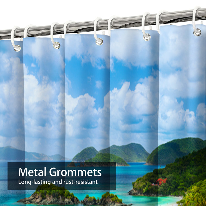 East Urban Home Sea Water Sand Waterproof Shower Curtain,Trunk