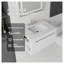 Meuble-lavabo flottant blanc 30 po avec lavabo intégré en marbre de culture et portes à fermeture en douceur