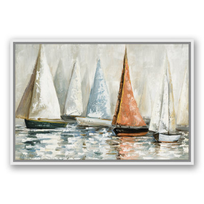 " Muted Sailboats On Water "