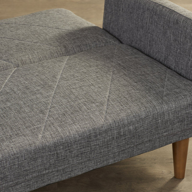 Canapé-lit simple à dossier divisé de 78,5 po de largeur Adria, Polyester gris