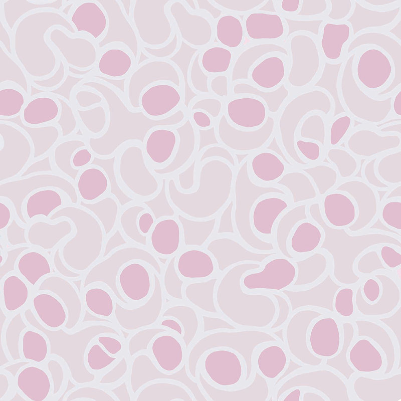Rouleau de papier peint L 33 pi x l 20,5 po Susan Hable Squiggle Spots, Rose
