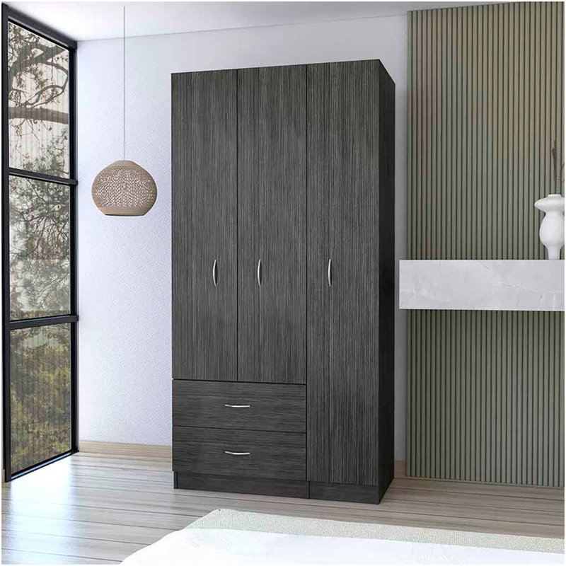 Armoire trois portes Clark, chambre, Gris
