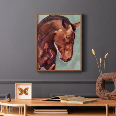 «Paint by Number Horse II», reproduction encadrée - bois massif