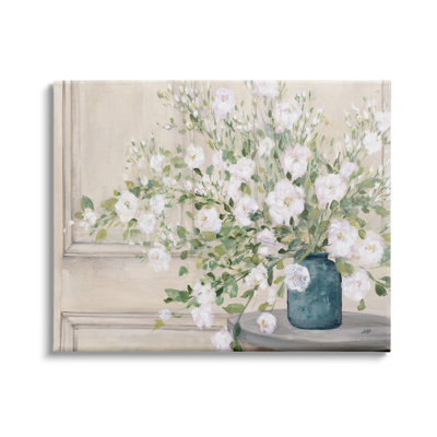 «Geranium Table table Country Life Life», art floral sur toile tendue surdimensionné par Julia Purinton