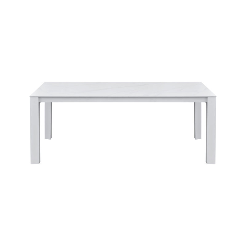 Table de salle à manger d'extérieur en aluminium, blanc
