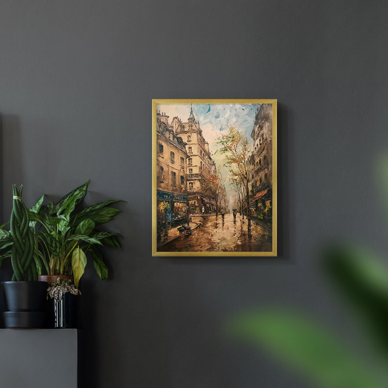Série LANDSCAPES CDX - reproduction encadrée de qualité supérieure - prête à être accrochée - aucun clou requis, Doré