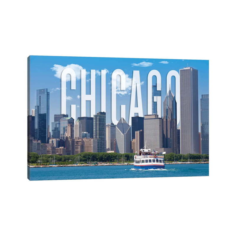 Skyline Of Chicago by Melanie Viola - Wrapped Canvas Print, 20.32 cm H x 30.48 cm W