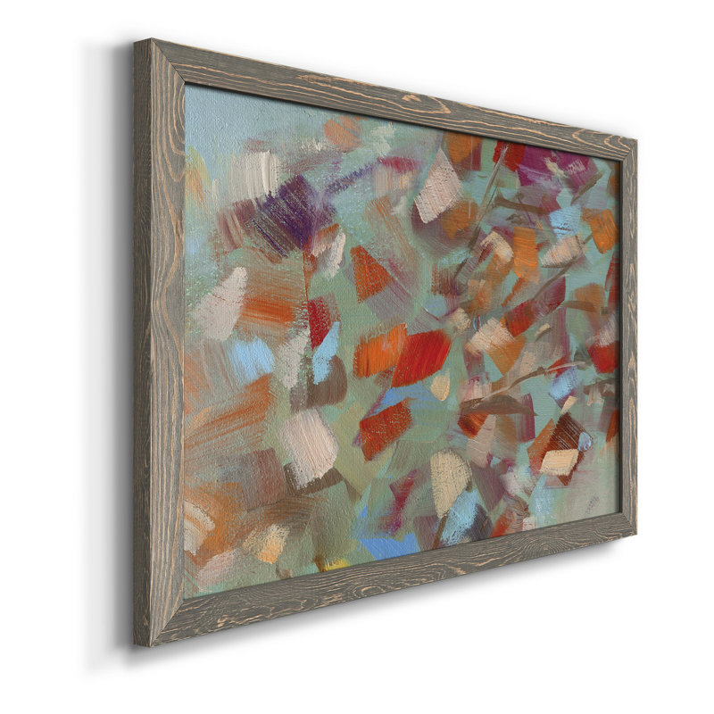 Confetti Party - Peinture sur toile encadrée, Toile avec cadre gris, H 24 po x l 18 po x P 1,5 po