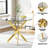 Round Glass Top Metal Base Dining Table-103836483