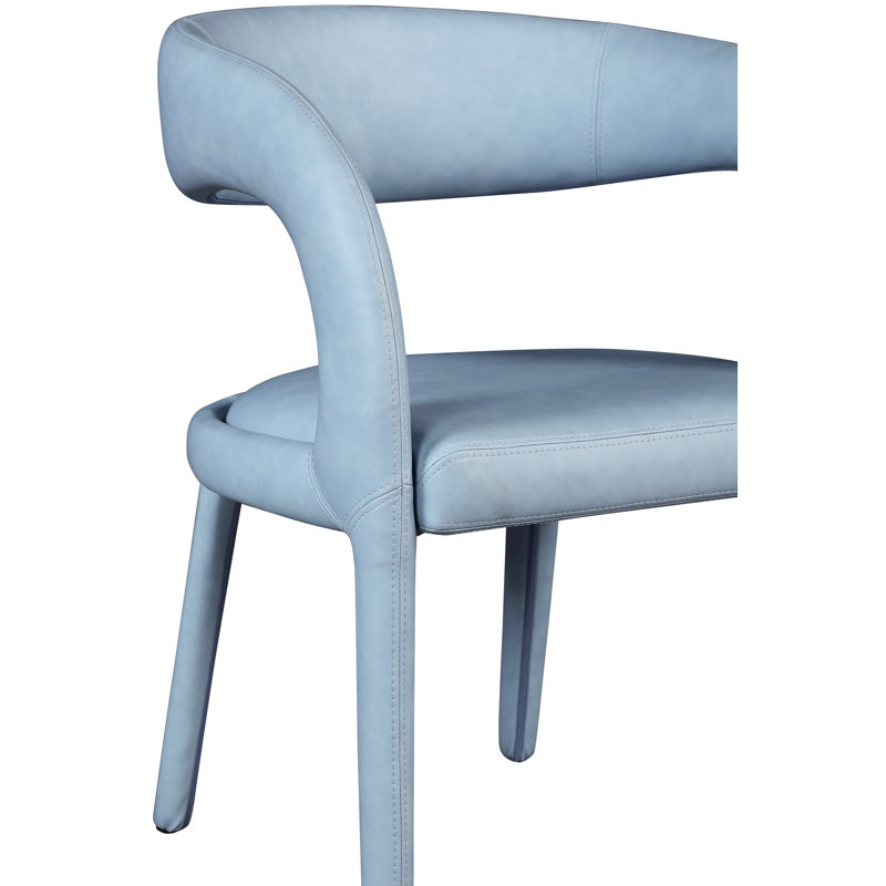 Sylvester Faux Leather Dining Chair, Light Blue Vegan Leather