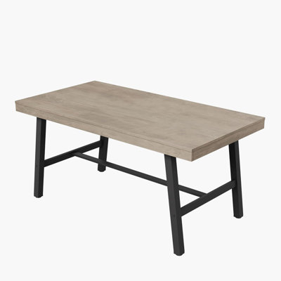 55" Industrial Dining Table for 2-4, Heavy Duty Rectangular Kitchen Table with 2"x2" Metal Legs, Small Space