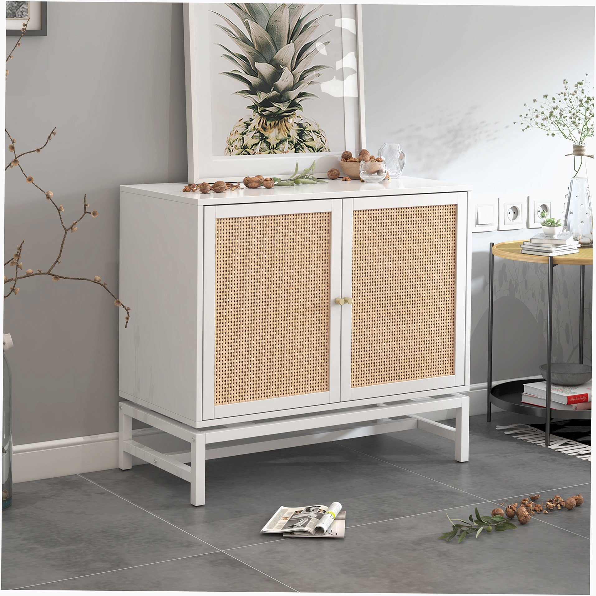 Accent cabinet deals with shelves