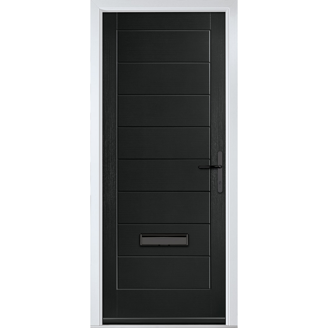 Crystal GRP Front door Monza Solid Blue 890mm x 2090mm Open in Left hand No Glass
