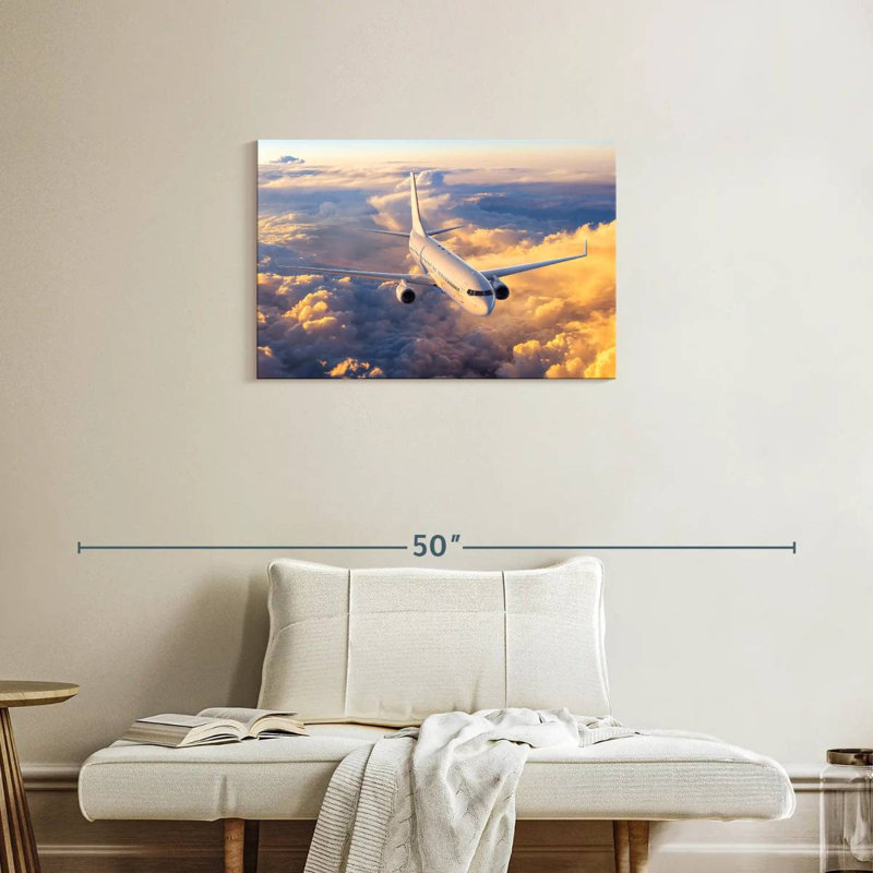 Mehar avion au-dessus des nuages, H 20 po x l 30 po