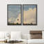 "Vintage Tropical Sky Cloud Landscape", art mural encadré sur toile, ensemble de 2 pièces-129189858-129189857