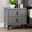 Hedviga Baxton Studio Etienne Modern Slate Grey Velvet 2-Drawer Nightstand