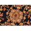 Tapis oriental en laine bleu / rouille 8 pi x 9 pi 7 po Silke