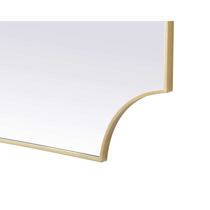 Notched Metal Mirror 36x42 inch in Brass, Brass, 42" x 36"