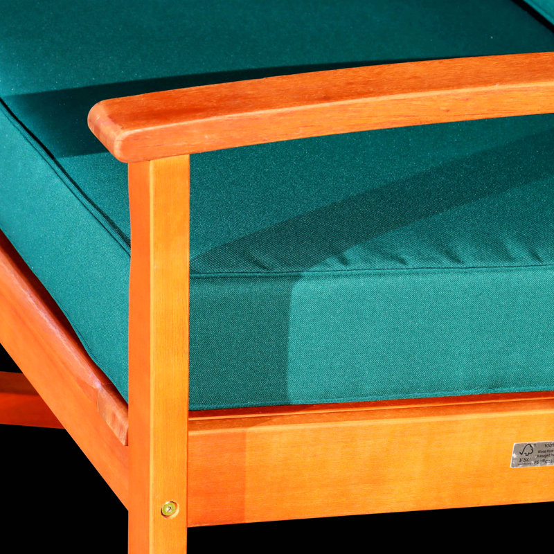 Chaise berçante en bois massif Ingibergur, Naturel, Vert foncé