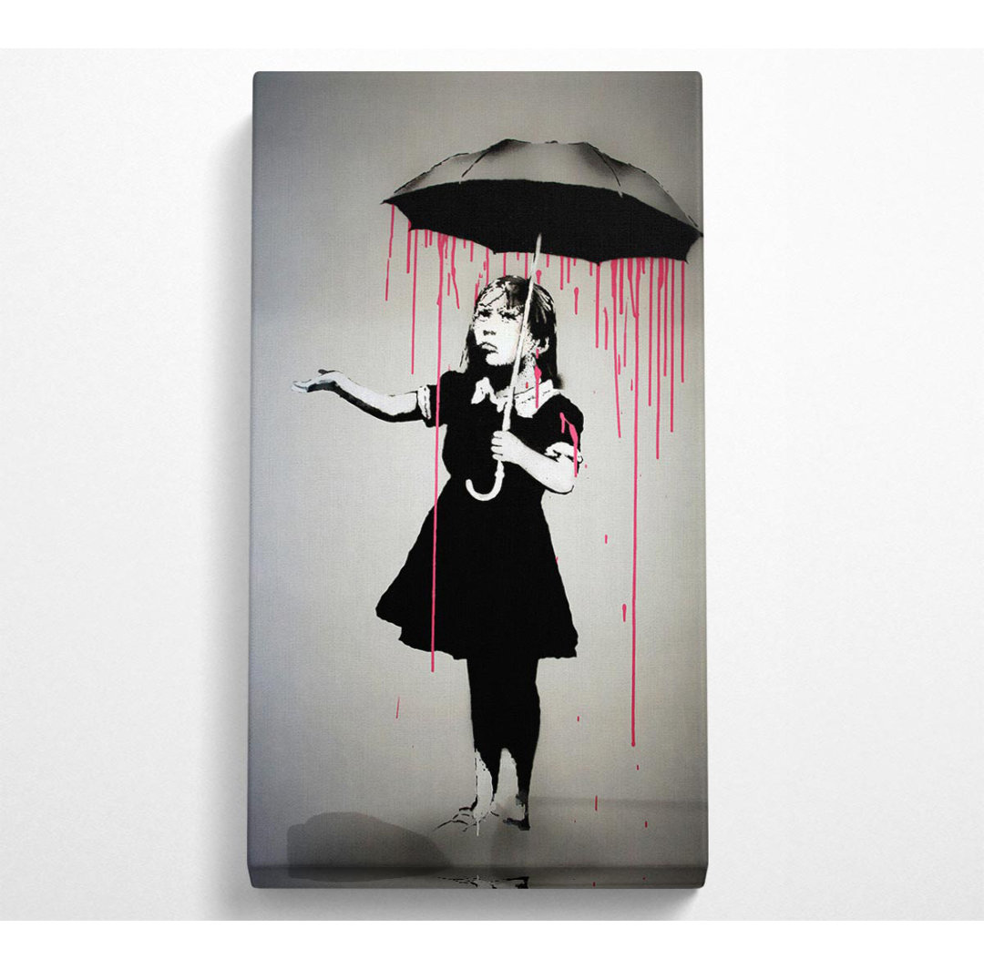 Umbrella Girl - Panorama-Kunstdrucke auf Leinwand gerollt