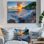 Photo panoramique de la plage rocheuse au lever du soleil II - art mural plage