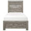 Lit simple gris rustique Modern