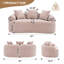 Causeuse courbée beige chaud LY-025S: sans assemblage