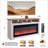 Electric Fireplace TV Stand 70” - Fits 70” TVs, White Smart 60” Fireplace | Temptered Glass+Stainless Steel+ MDF | Electric-980233681