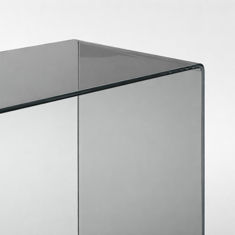 Bureau d'écriture tout en verre trempé, Gris, H 30 po x l 43,3 po x P 21,7 po