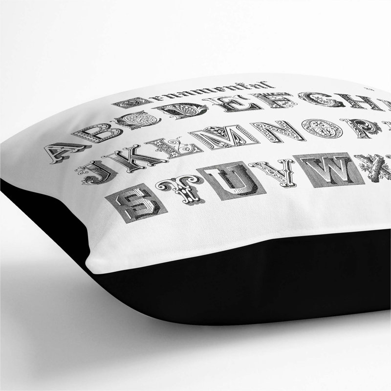 Square Throw Cushion, Black, 40cm H x 40cm W x 15cm D