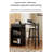 Retro Rubber Wood Black Extendable Bar Table