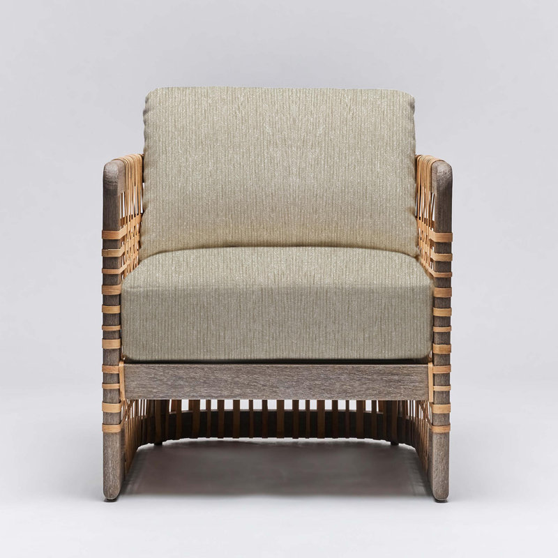 Palms Armchair, Light Chestnut, Straw Faux leather