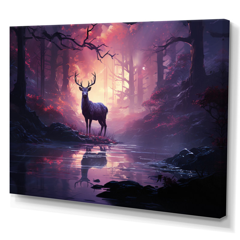 Deer Whispering Mist II - impression, Toile tendue, H 16 po x l 32 po x P 1 po
