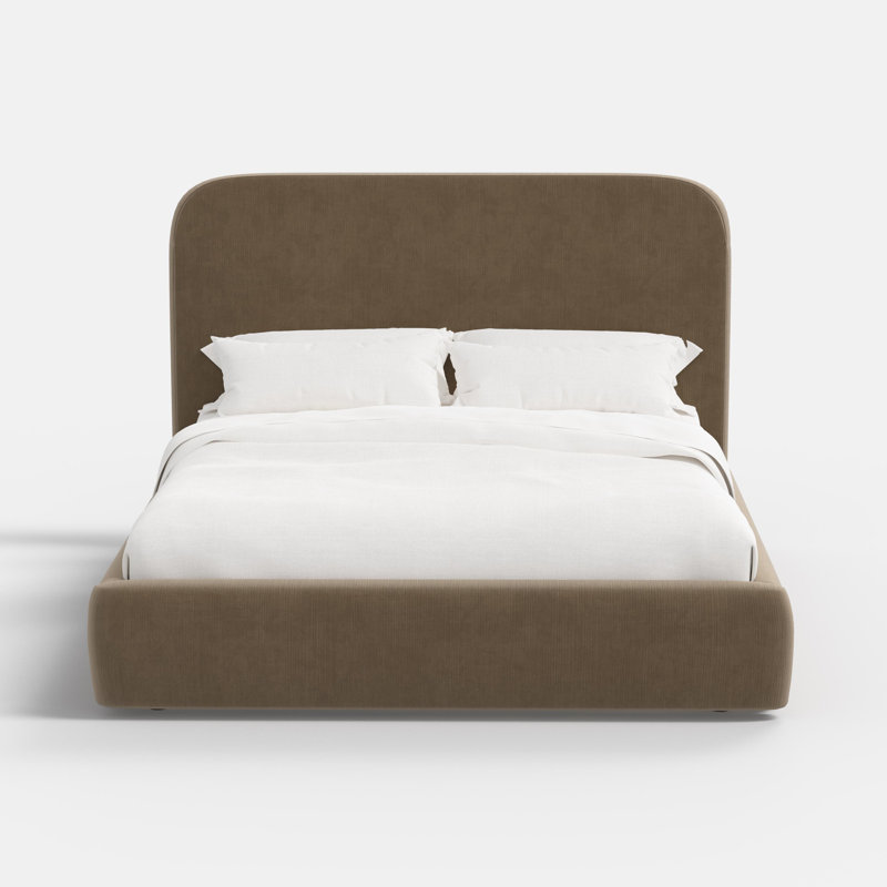 Upholstered Bed, Luxe Walnut Velvet, King